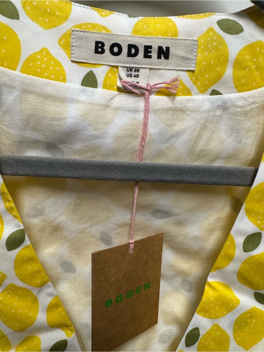 Boden Yellow and White Lemon-Print Wrap Maxi Dress - Picture 2 of 2